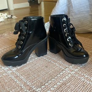 Black booties worn ONCE